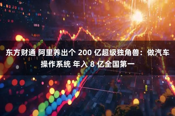 东方财通 阿里养出个 200 亿超级独角兽：做汽车操作系统 年入 8 亿全国第一